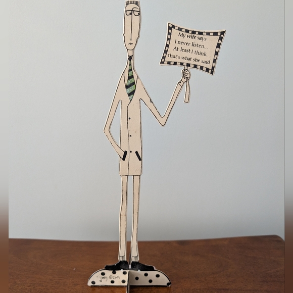 Vintage My Dysfunctional Family Joey Silvestri Humorous Metal Sculpture - Picture 2 of 8